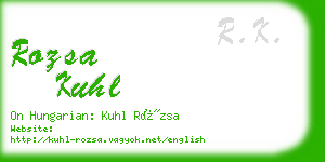 rozsa kuhl business card